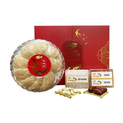 Bộ Qùa Tổ Yến Sào VinaRich Khánh Hoà Tinh Chế TC0 : 100g - Bộ Sen Vàng