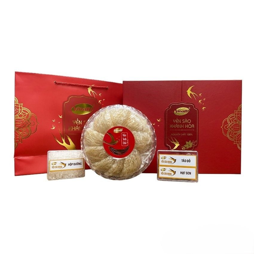 Bộ Qùa Tổ Yến Sào VinaRich Khánh Hoà Tinh Chế TC0 : 100g - Bộ Sen Vàng