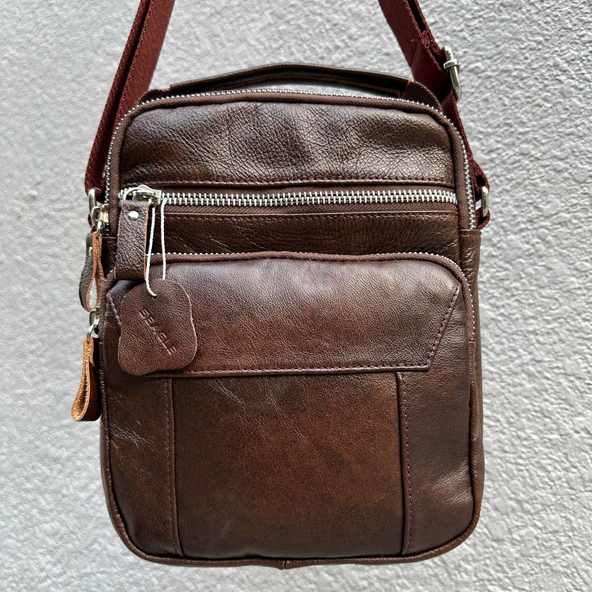  Túi nam đeo chéo da bò thật SB04 