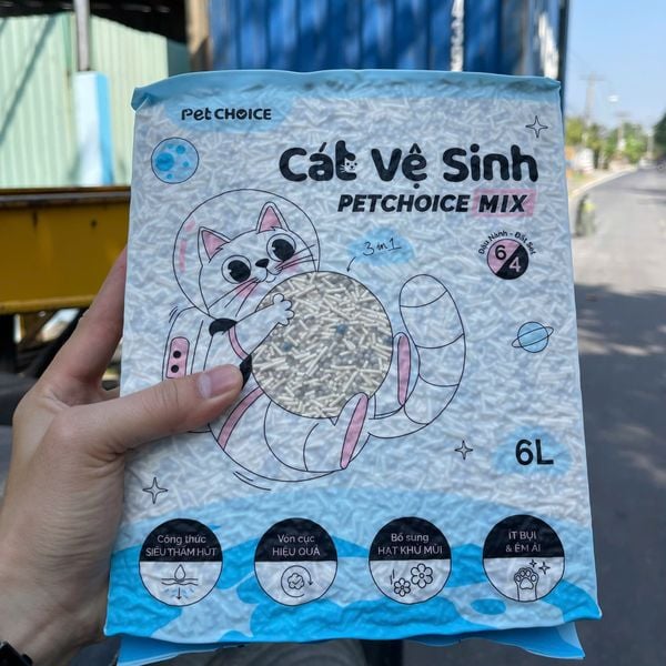Cát Mèo Đậu Nành Mix Đất Sét PetChoice 6L/2KG, Cát Vệ Sinh Cho Mèo
