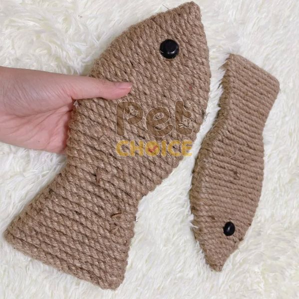 Bàn cào móng cho mèo hình cá làm bằng dây thừng siêu bền