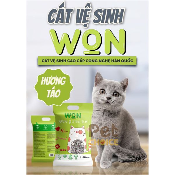 Cát vệ sinh Hàn Quốc WON dành cho mèo nhiều mùi hương 8.8L