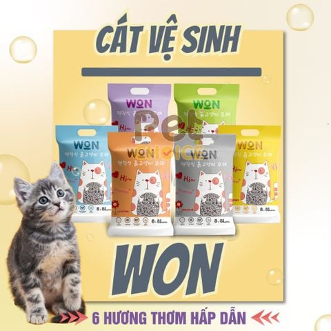 Cát vệ sinh Hàn Quốc WON dành cho mèo nhiều mùi hương 8.8L