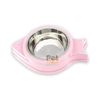 Bát ăn uống đơn hình cá kèm chén inox dành cho chó mèo