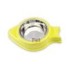 Bát ăn uống đơn hình cá kèm chén inox dành cho chó mèo