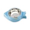 Bát ăn uống đơn hình cá kèm chén inox dành cho chó mèo