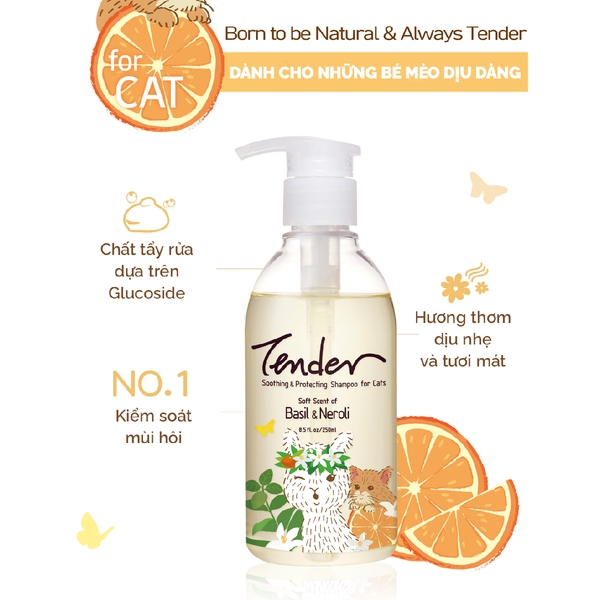 Sữa tắm TENDER cho mèo chai 250ml