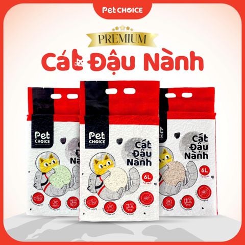 Cát đậu nành cho mèo, cát hữu cơ vệ sinh cho mèo, cát mèo đậu nành dành cho thú cưng pet PetChoice Premium 6L/2kg