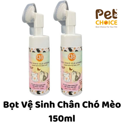 Bọt Vệ Sinh Bàn Chân Cho Chó Mèo Q8 chai 150ml