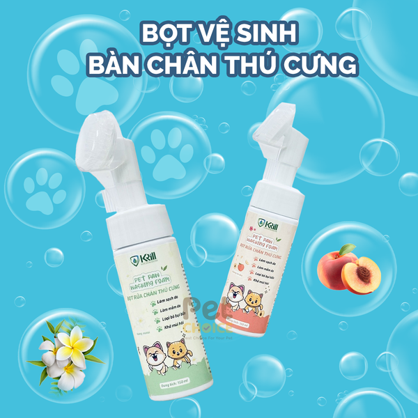 Bọt vệ sinh bàn chân thú cưng Krill chai 150ml