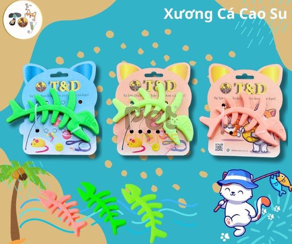Đồ chơi xương cá cao su cho thú cưng nhai gặm giảm stress