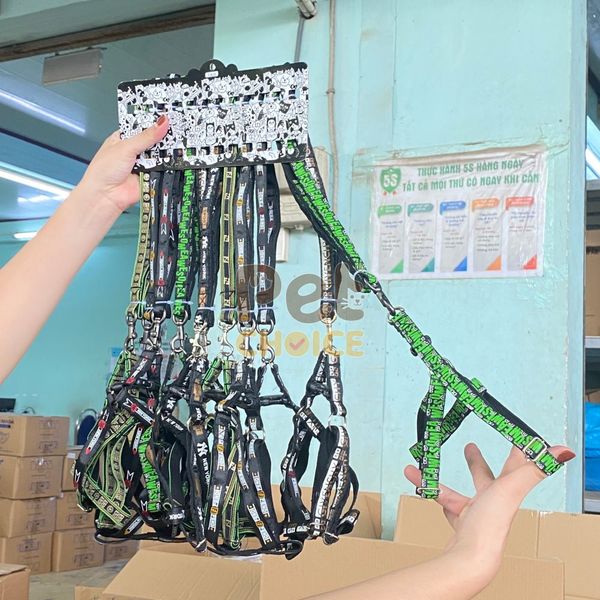 Dây yếm chó mèo luxury dắt thú cưng đi dạo, kích thước 1.5cm