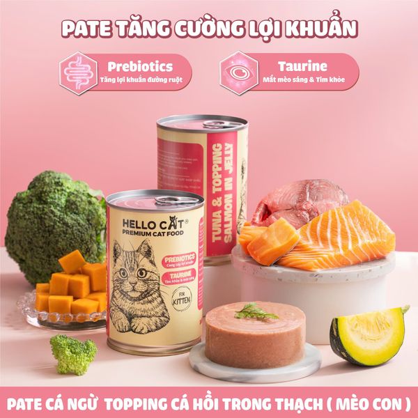 Pate cho mèo trong thạch Hello Cat Tuna 400g