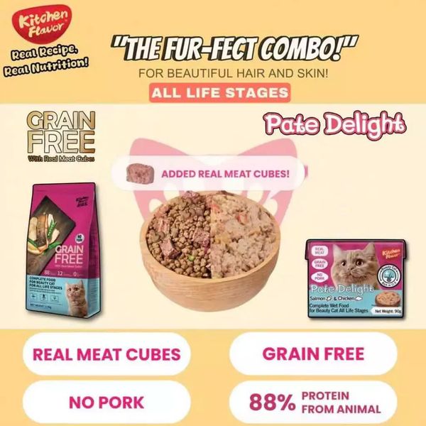 Pate Delight cá hồi và gà Kitchen Flavor 90g