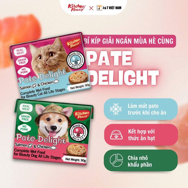 Pate Delight cá hồi và gà Kitchen Flavor 90g