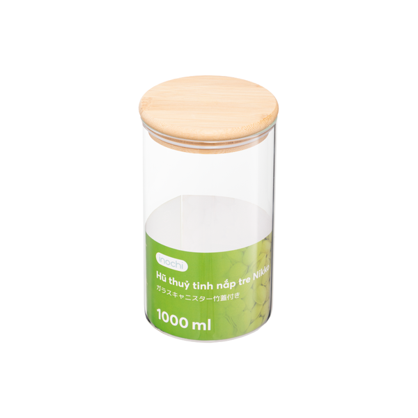  Hũ thủy tinh nắp tre Nikko 