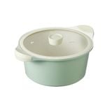  Bộ nồi chảo vân đá Omi Simple (Chảo rán 20 cm, Nồi 20 cm, Quánh vân đá 18 cm) - Xanh bạc hà 