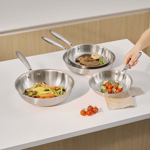  Chảo Inox nguyên khối cao cấp Omi Gourmet 