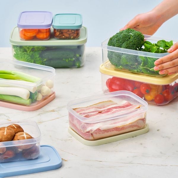  Bộ 7 hộp thực phẩm chữ nhật Hokkaido 500-750-1000-1500-2000-2500-3500ml (Rainbow) 