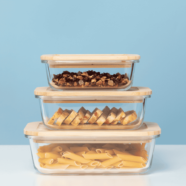  Hộp thủy tinh chữ nhật nắp tre Nikko 