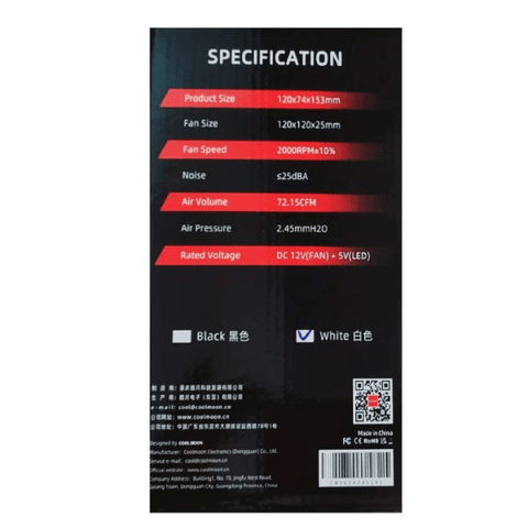Tản nhiệt khí CPU CoolMoon GT600 ARGB - Black