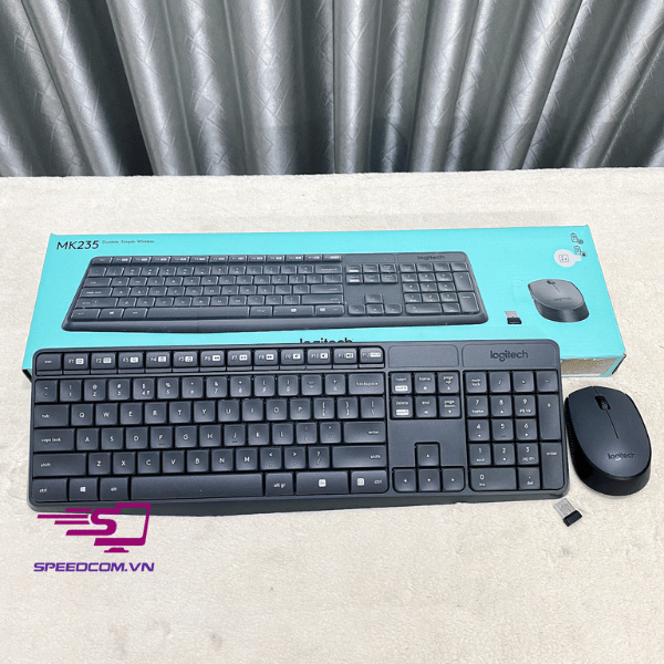 Bàn phím văn phòng + Chuột không dây Logitech MK235 (Đen)