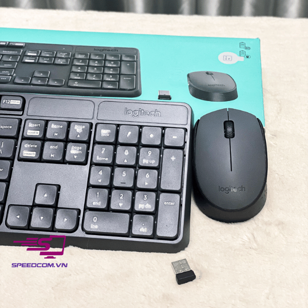 Bàn phím văn phòng + Chuột không dây Logitech MK235 (Đen)