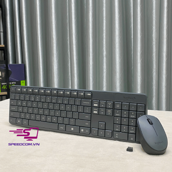 Bàn phím văn phòng + Chuột không dây Logitech MK235 (Đen)