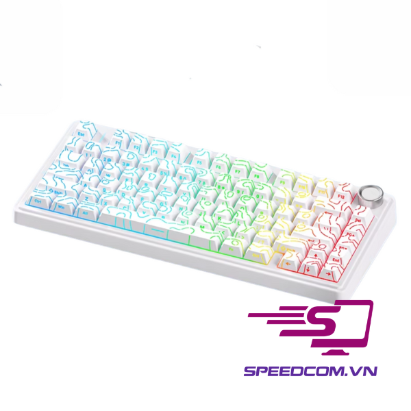 Bàn phím cơ AULA F75 PRO White Countour