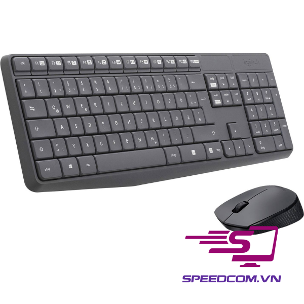 Bàn phím văn phòng + Chuột không dây Logitech MK235 (Đen)