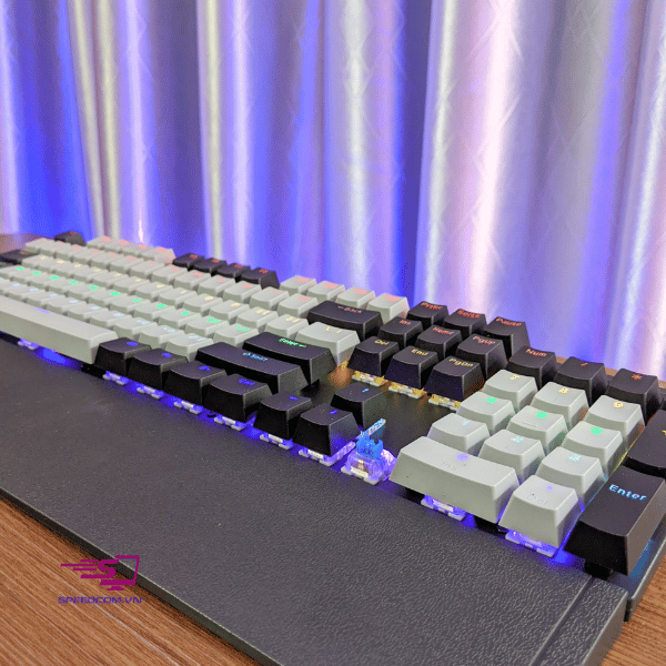 Bàn phím cơ gaming SPARTAN TC3218 Black Gray (Blue Switch LED Rainbow)