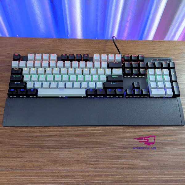 Bàn phím cơ gaming SPARTAN TC3218 Black Gray (Blue Switch LED Rainbow)
