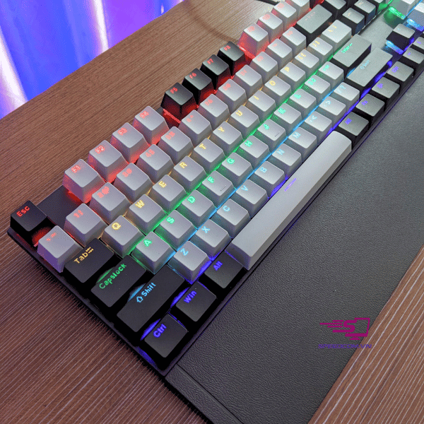 Bàn phím cơ gaming SPARTAN TC3218 Black Gray (Blue Switch LED Rainbow)