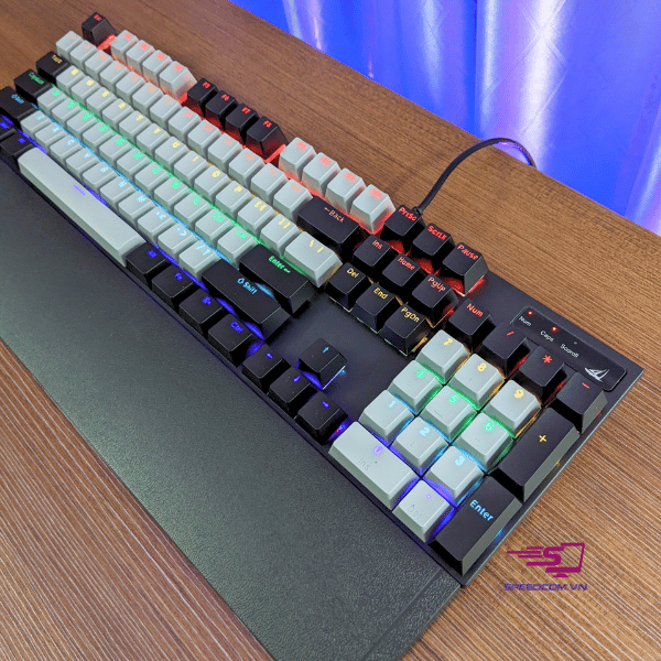 Bàn phím cơ gaming SPARTAN TC3218 Black Gray (Blue Switch LED Rainbow)