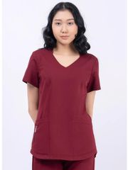 WAT02 - ZIP POCKET V-NECK UNIFORM TOP