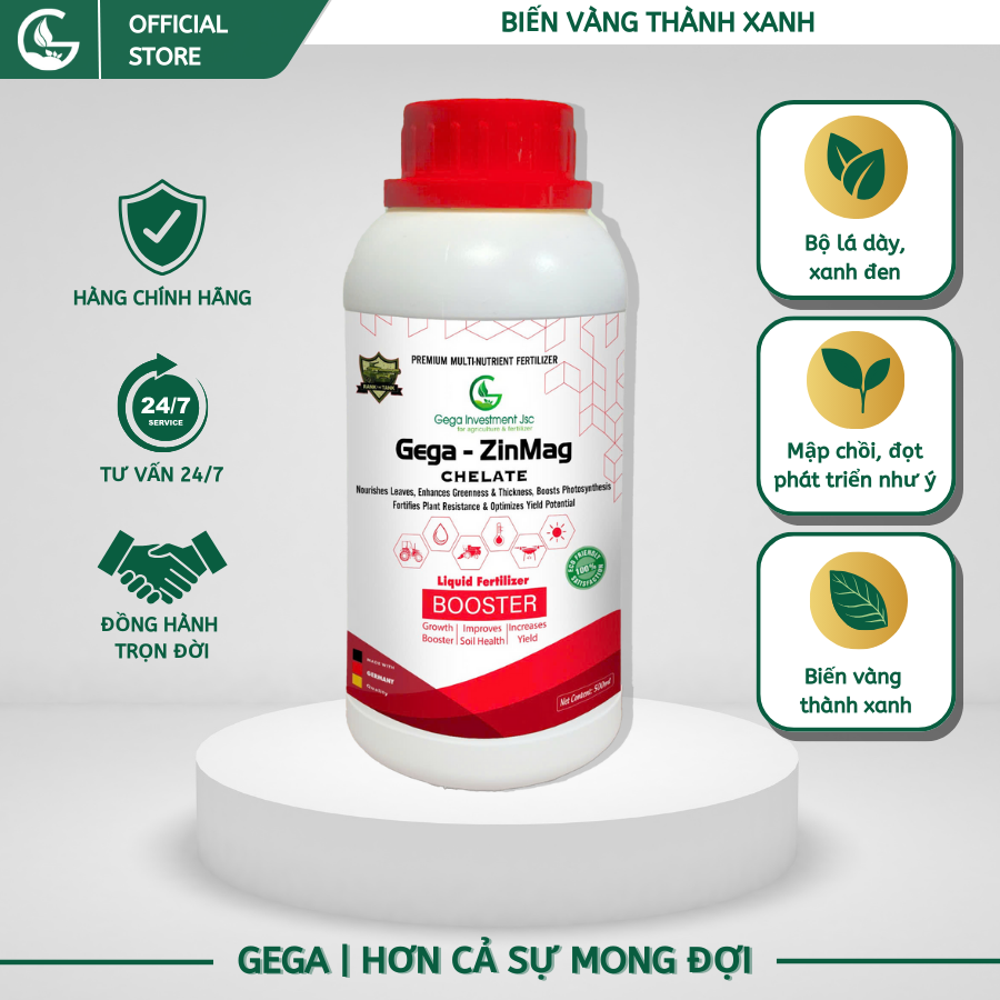 GEGA - ZINMAG - (Magiê-Kẽm) Giúp Bộ Lá Dày, Xanh Đen - Mập Chồi, Đọt Phát Triển Như Ý, Biến Vàng Thành Xanh