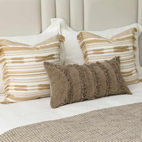  Chăn & Gối Phong Cách Tự Nhiên - Cotton & Linen Màu Be 