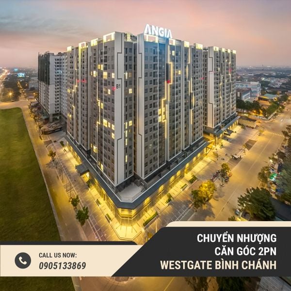  Bán 2PN Căn Góc, Tầng Cao - West Gate Bình Chánh 
