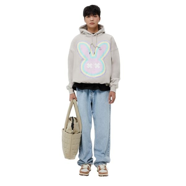NEON RABBIT HOODIE - SAND