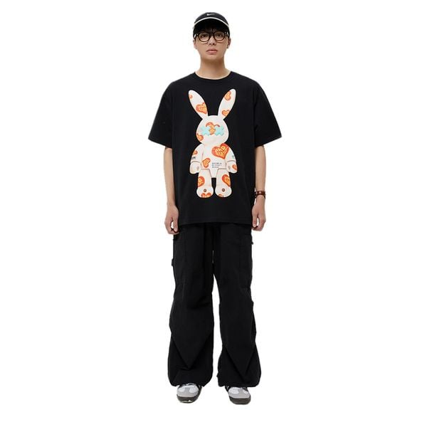 HEART PATTERN RABBIT - BLACK