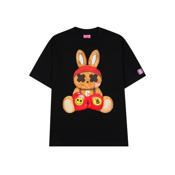 BOXING RABBIT TEE - BLACK