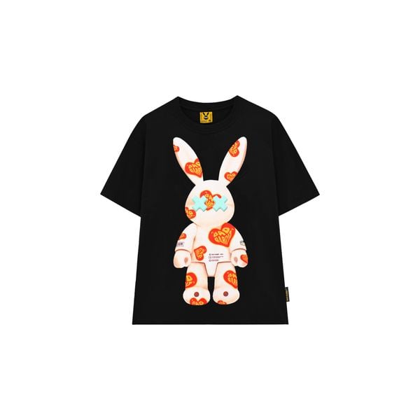 HEART PATTERN RABBIT - BLACK