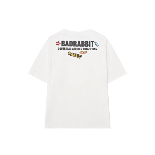 Thedifferent T-Shirt Uomo Coniglio Cattivo Bad Rabbit – Bianca, 100% Cotone, Stampa Di Qualità