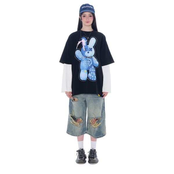 JEAN RABBIT TEE - BLACK