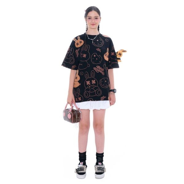COOKIE RABBIT TEE - BLACK