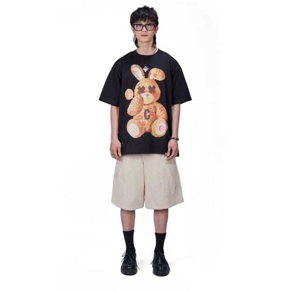 KISS ME RABBIT TEE - BLACK