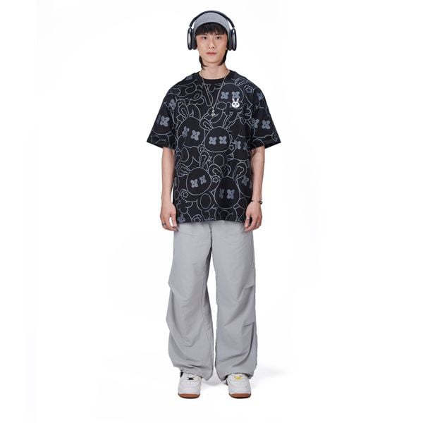RABBIT FAMILY TEE - BLACK