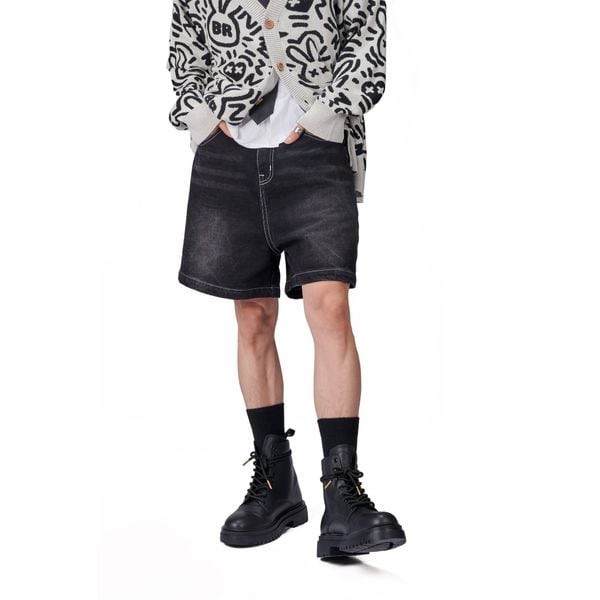 BLURRED JEAN SHORT