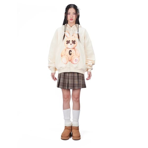 LOVEABLE RABBIT HOODIE – CREAM