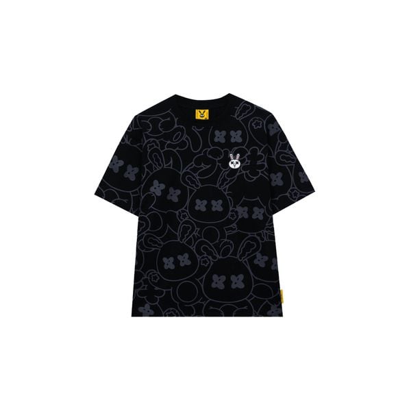 RABBIT FAMILY TEE - BLACK